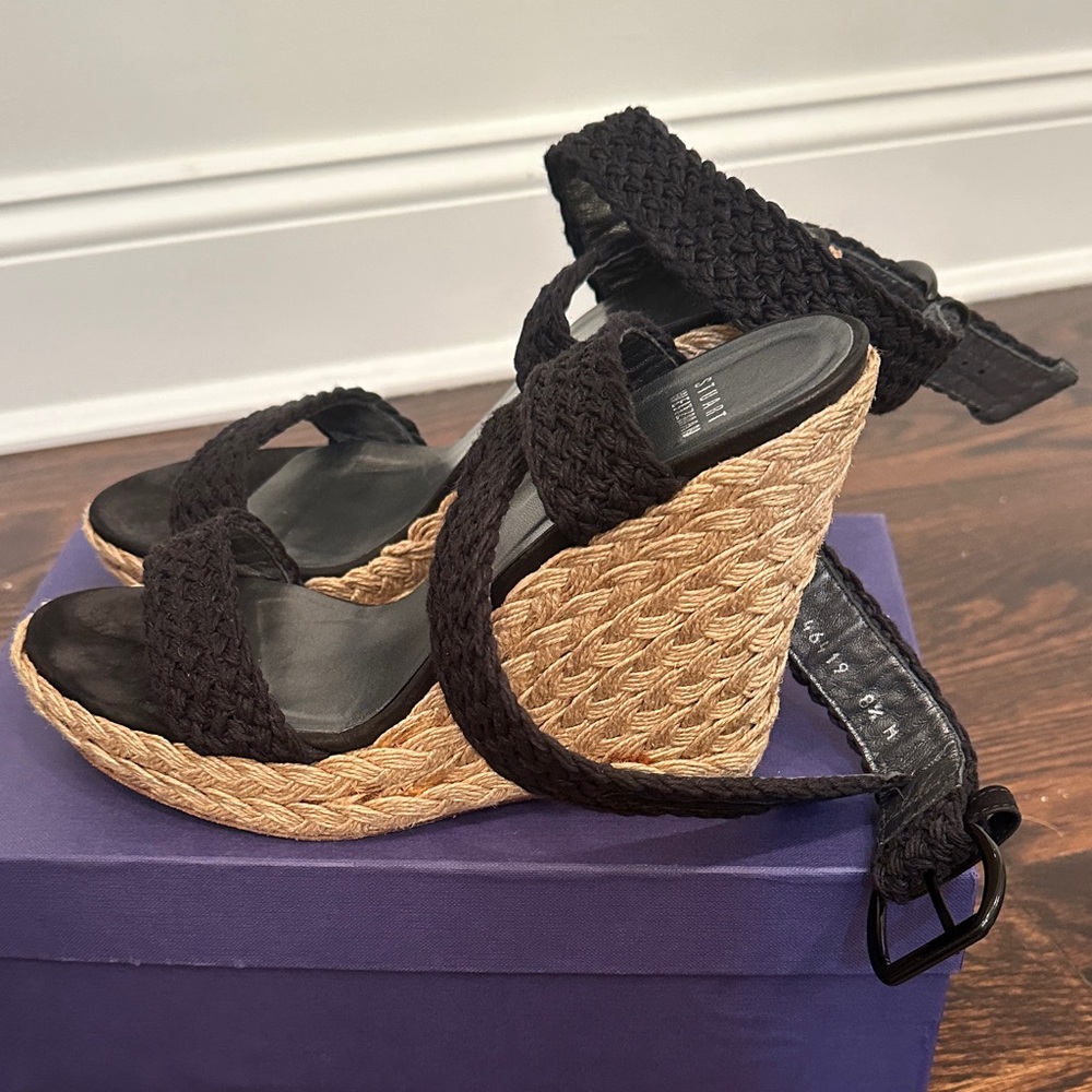 Stuart Weitzman Black Espadrille Sandals - Picture 2 of 3
